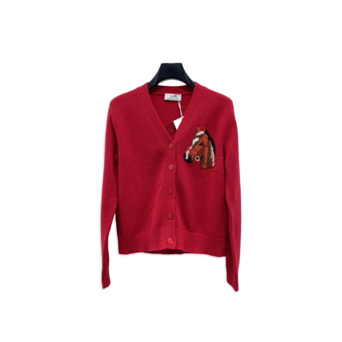 HERMES V-NECK KNIT CARDIGAN